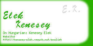 elek kenesey business card